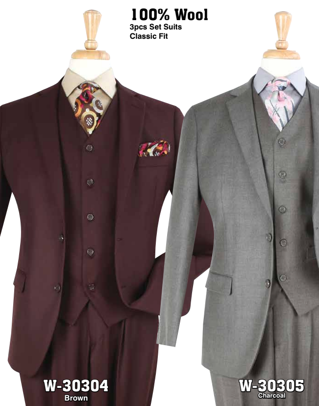 3PC 100% Wool Suits