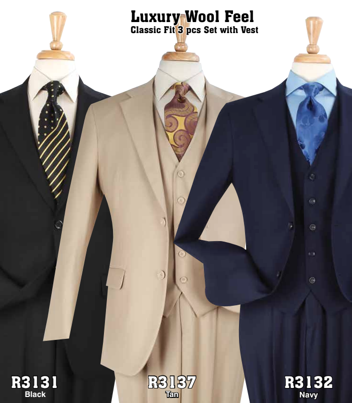 3PC Wool Feel Suits